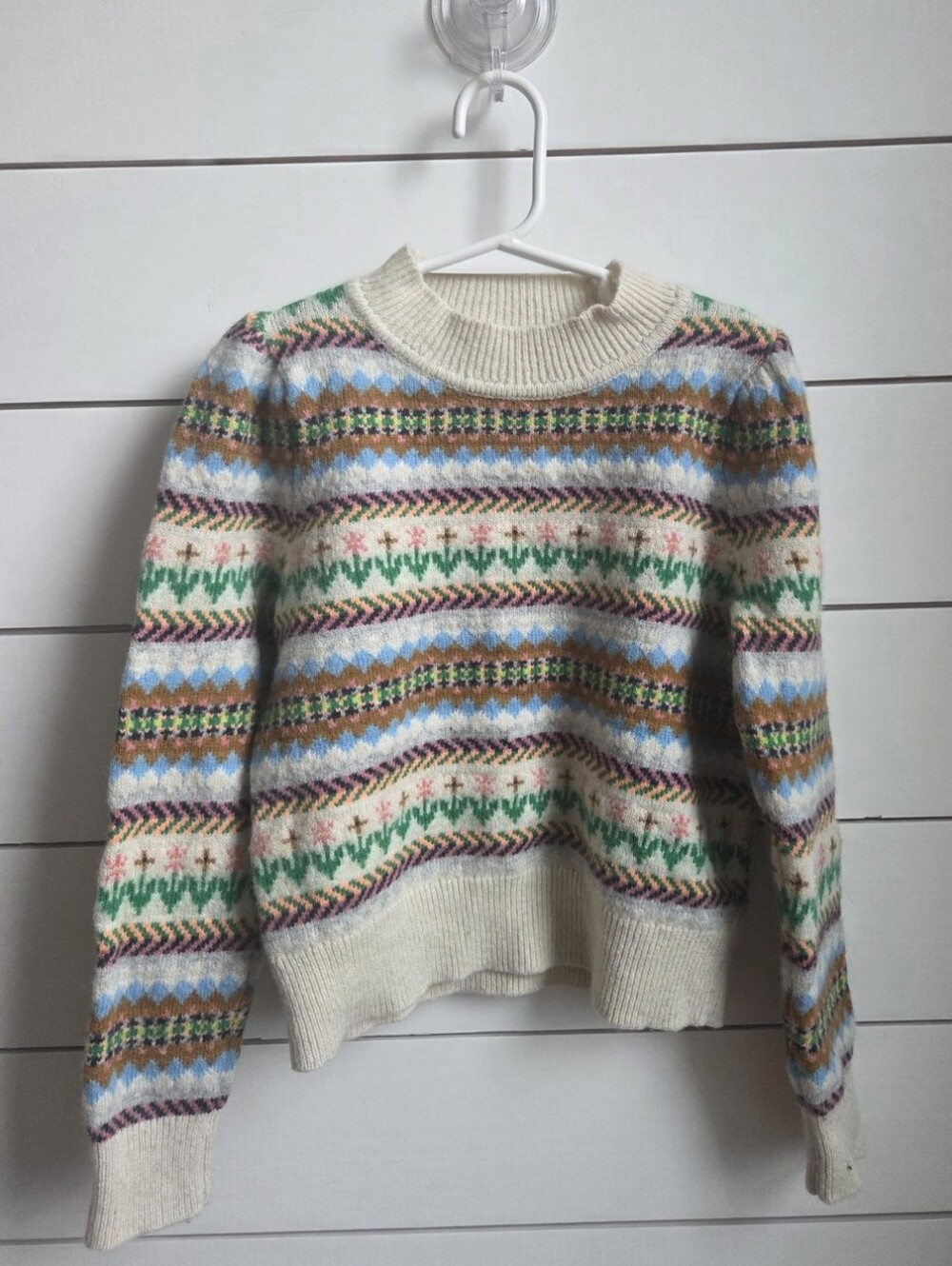 J. Crew Cream Fair Isle Sweater